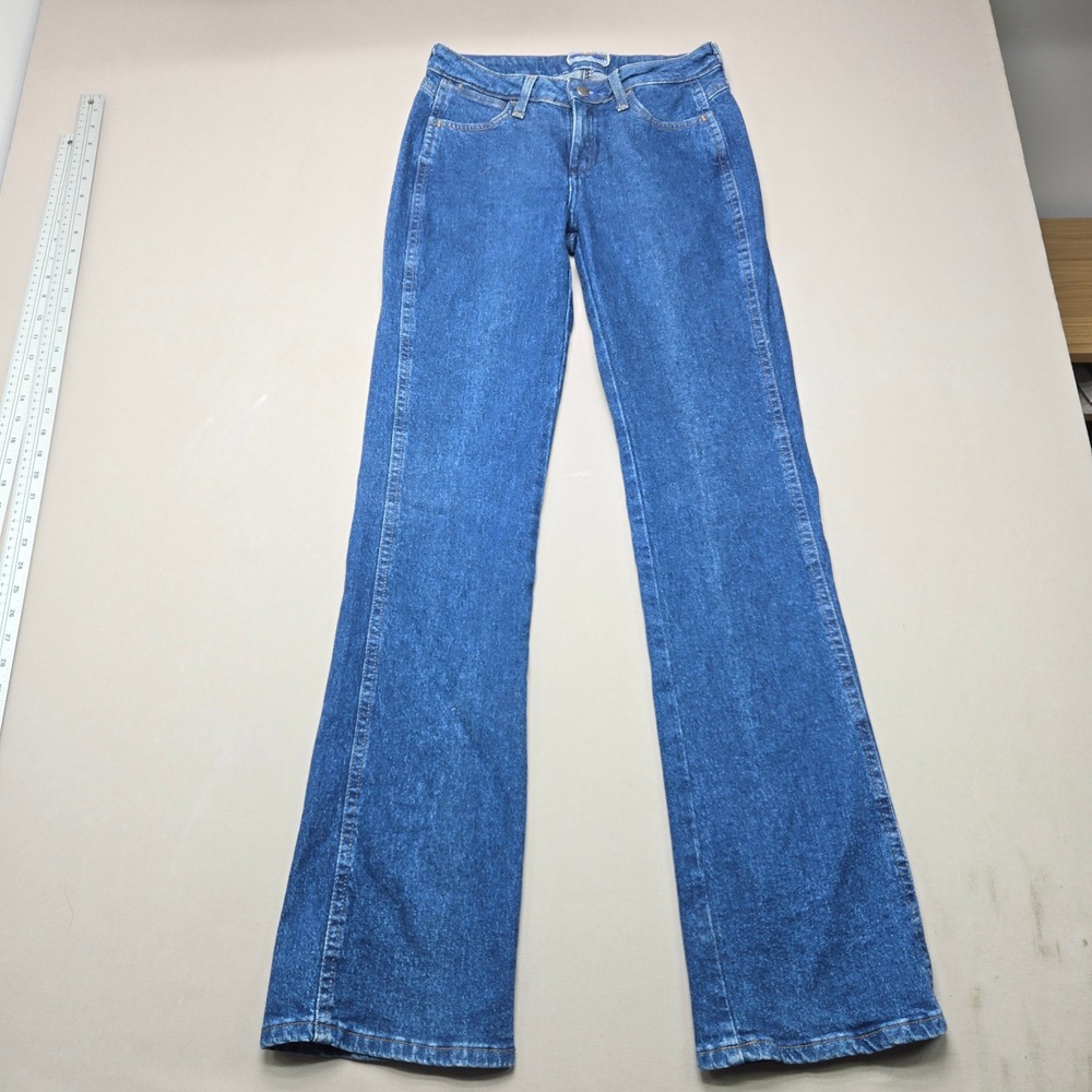 Wrangler Jeans 11MWZLS Slim Flare Western Blue Denim Womens 3/4 x 34